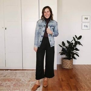 Sotela Lena Pants in Black Organic Cotton Gauze, size 1